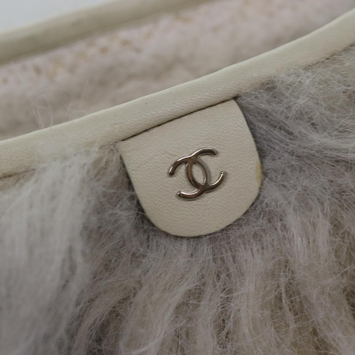 CHANEL boots Wool Beige CC bs16505