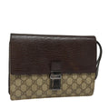 GUCCI GG Supreme Clutch Bag PVC Beige Silver 114686 bs16523