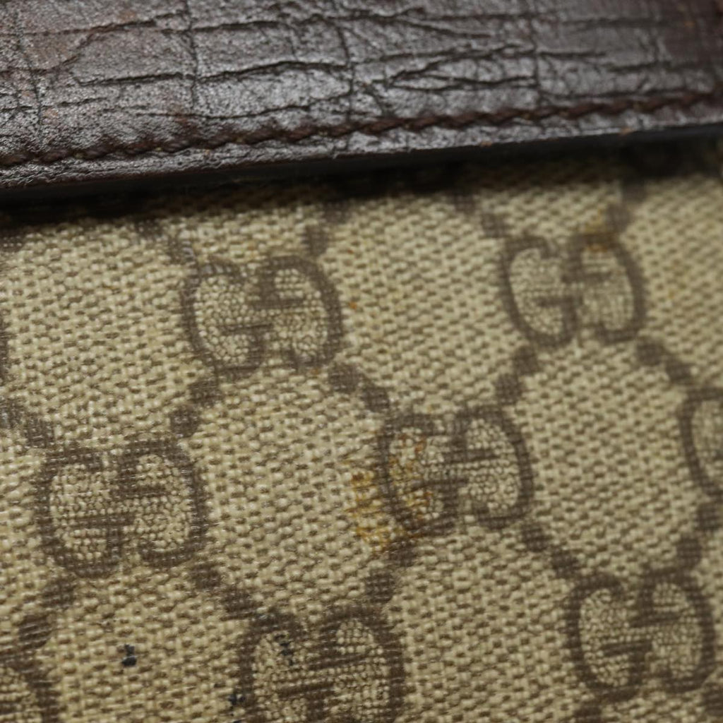 GUCCI GG Supreme Clutch Bag PVC Beige Silver 114686 bs16523