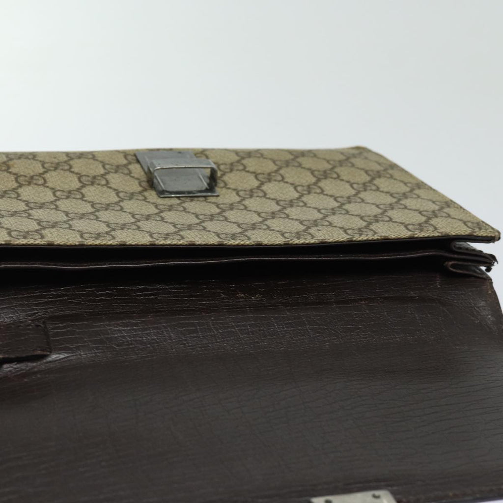GUCCI GG Supreme Clutch Bag PVC Beige Silver 114686 bs16523