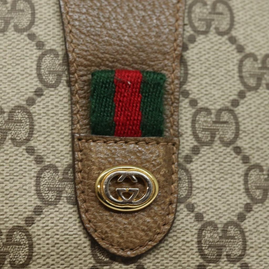 GUCCI GG Supreme Web Sherry Line Clutch Bag Beige Gold 89 01 031 bs16531