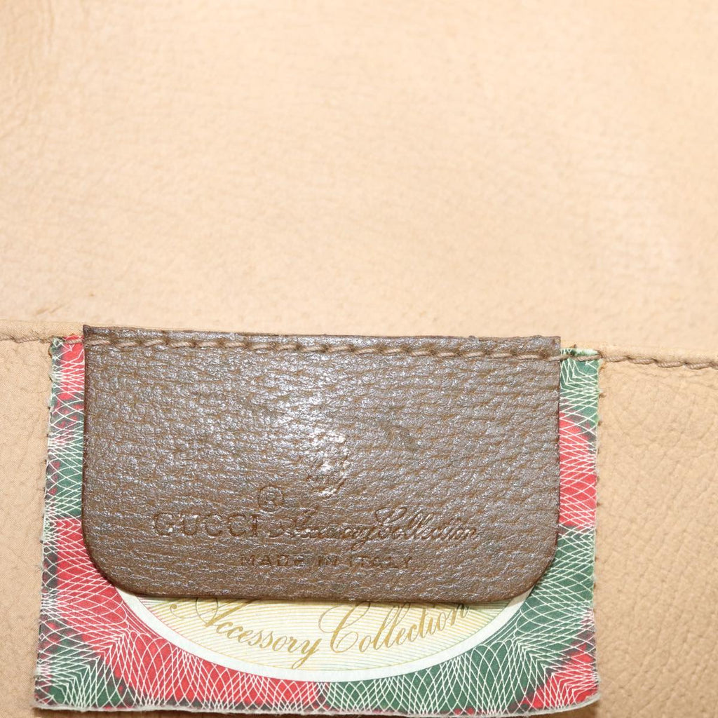 GUCCI GG Supreme Web Sherry Line Clutch Bag Beige Gold 89 01 031 bs16531