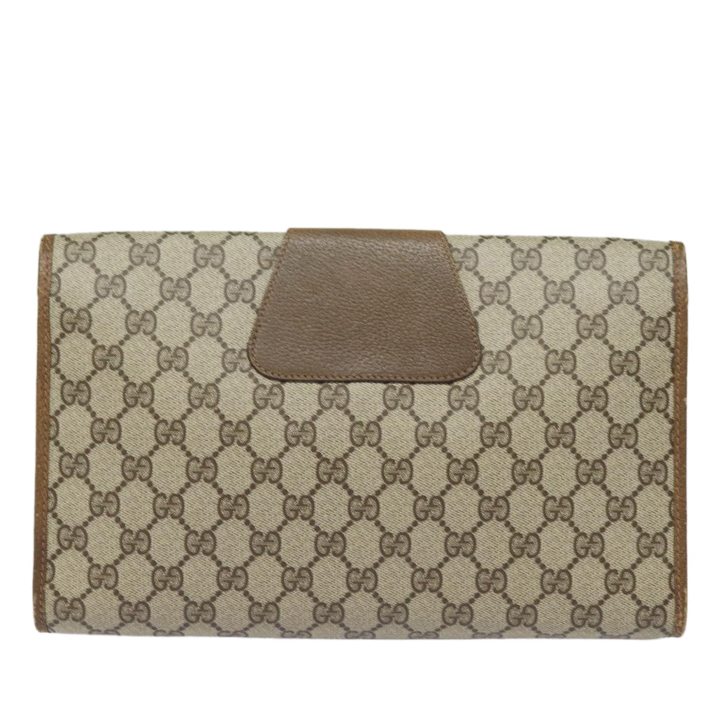 GUCCI GG Supreme Web Sherry Line Clutch Bag Beige Gold 89 01 031 bs16531