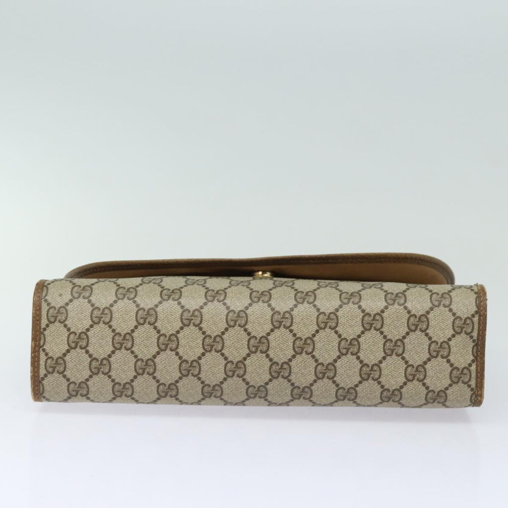 GUCCI GG Supreme Web Sherry Line Clutch Bag Beige Gold 89 01 031 bs16531