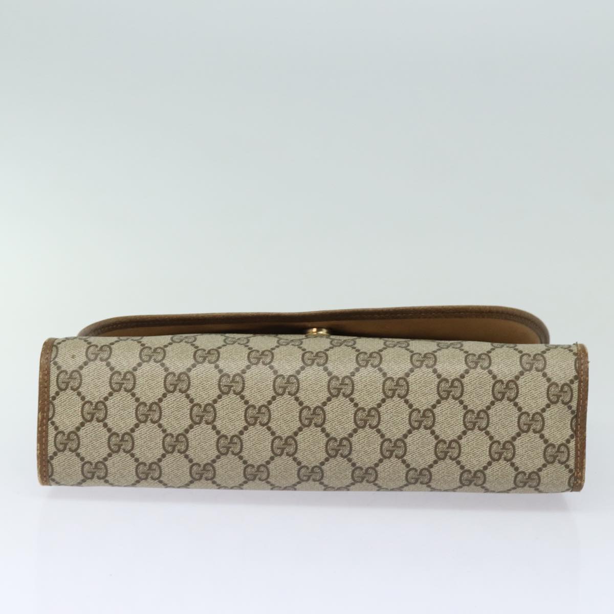 GUCCI GG Supreme Web Sherry Line Clutch Bag Beige Gold 89 01 031 bs16531