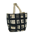 CHANEL Window line Tote Bag Canvas Black White gold CC bs16568