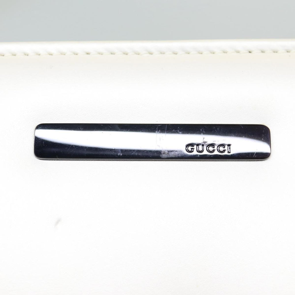GUCCI Hand Bag Leather 2way White bs16589