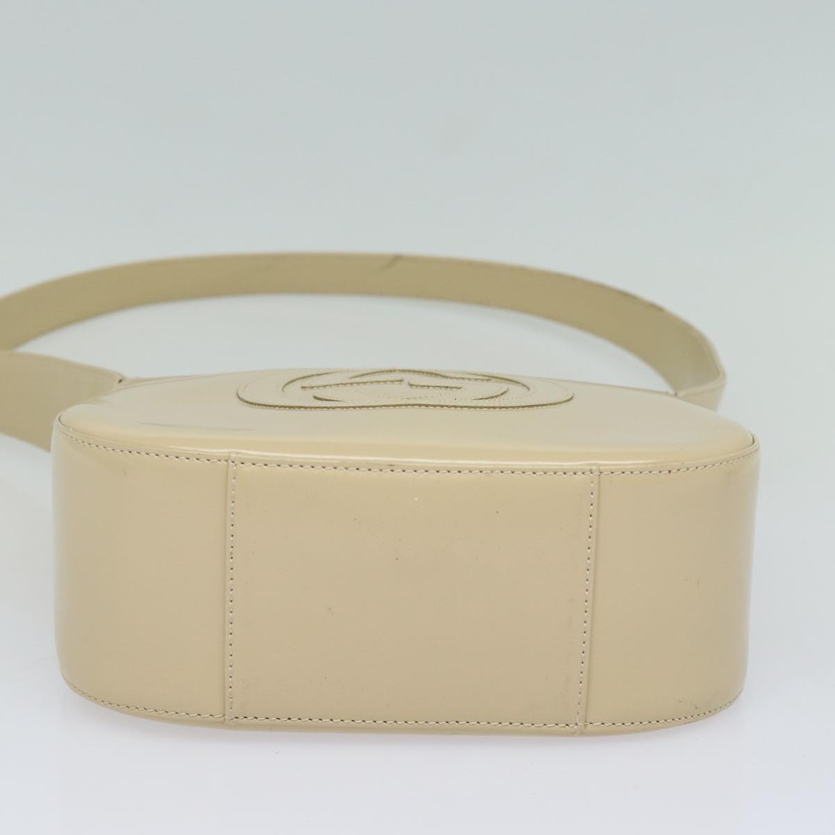 GUCCI Shoulder Bag Enamel Beige Silver 007 2046 0250 bs16623