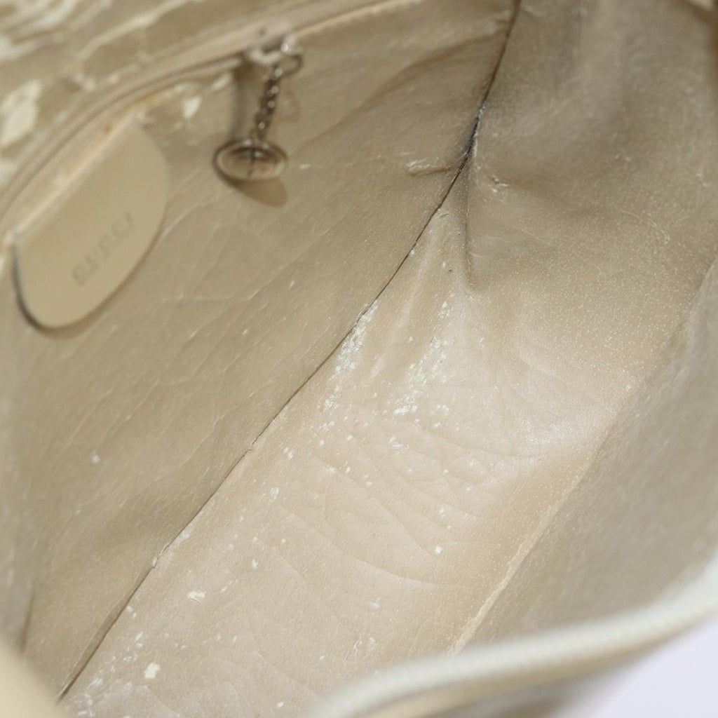 GUCCI Shoulder Bag Enamel Beige Silver 007 2046 0250 bs16623
