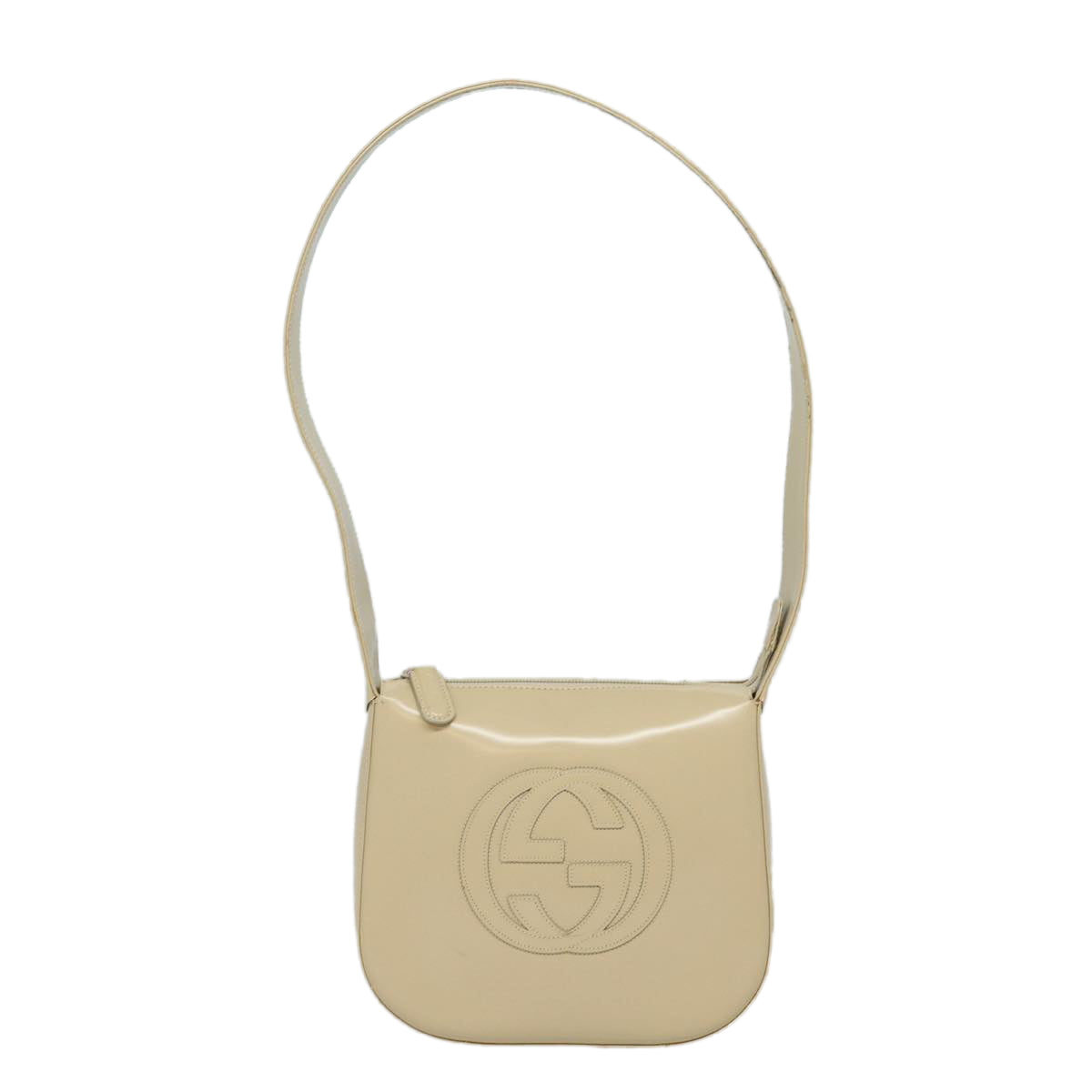 GUCCI Shoulder Bag Enamel Beige Silver 007 2046 0250 bs16623