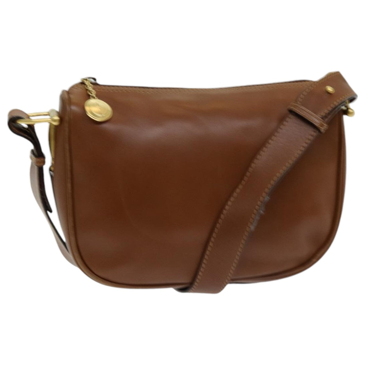 GUCCI Horsebit Shoulder Bag Leather Brown Gold 007 090 0213 bs16624