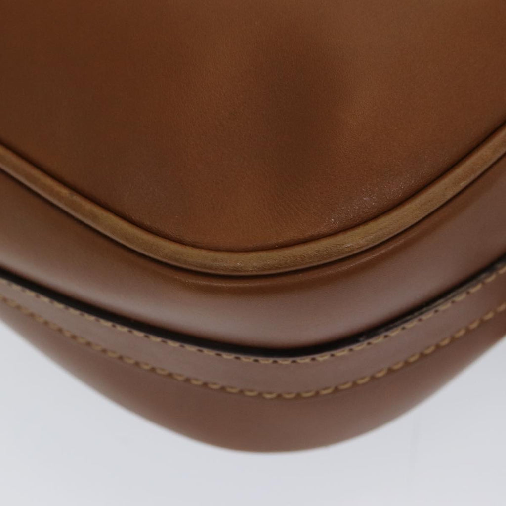 GUCCI Horsebit Shoulder Bag Leather Brown Gold 007 090 0213 bs16624