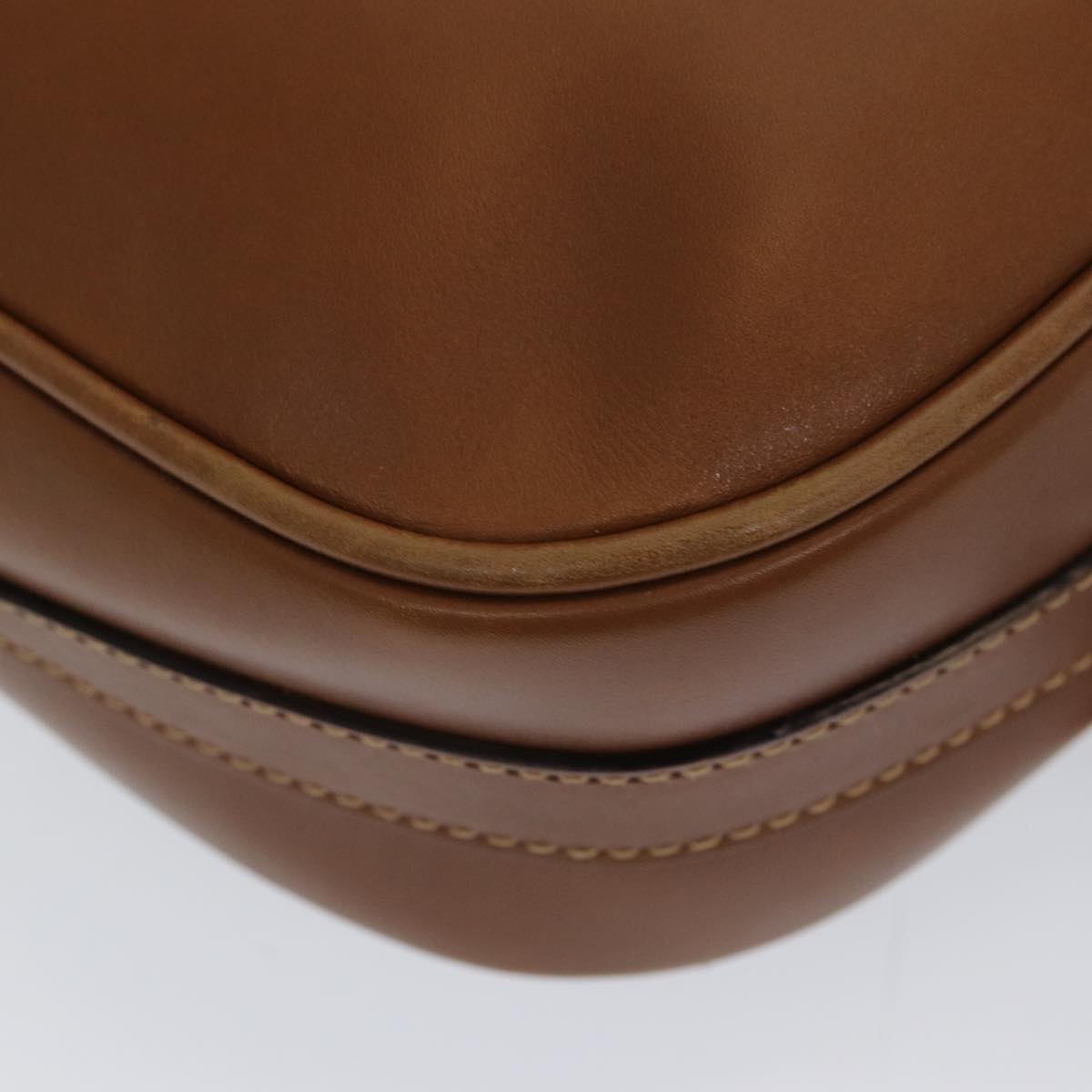 GUCCI Horsebit Shoulder Bag Leather Brown Gold 007 090 0213 bs16624