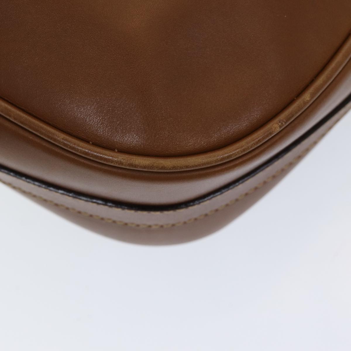 GUCCI Horsebit Shoulder Bag Leather Brown Gold 007 090 0213 bs16624