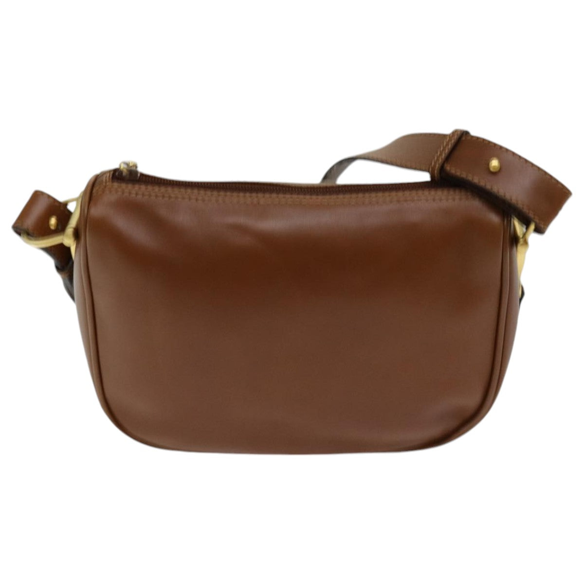 GUCCI Horsebit Shoulder Bag Leather Brown Gold 007 090 0213 bs16624