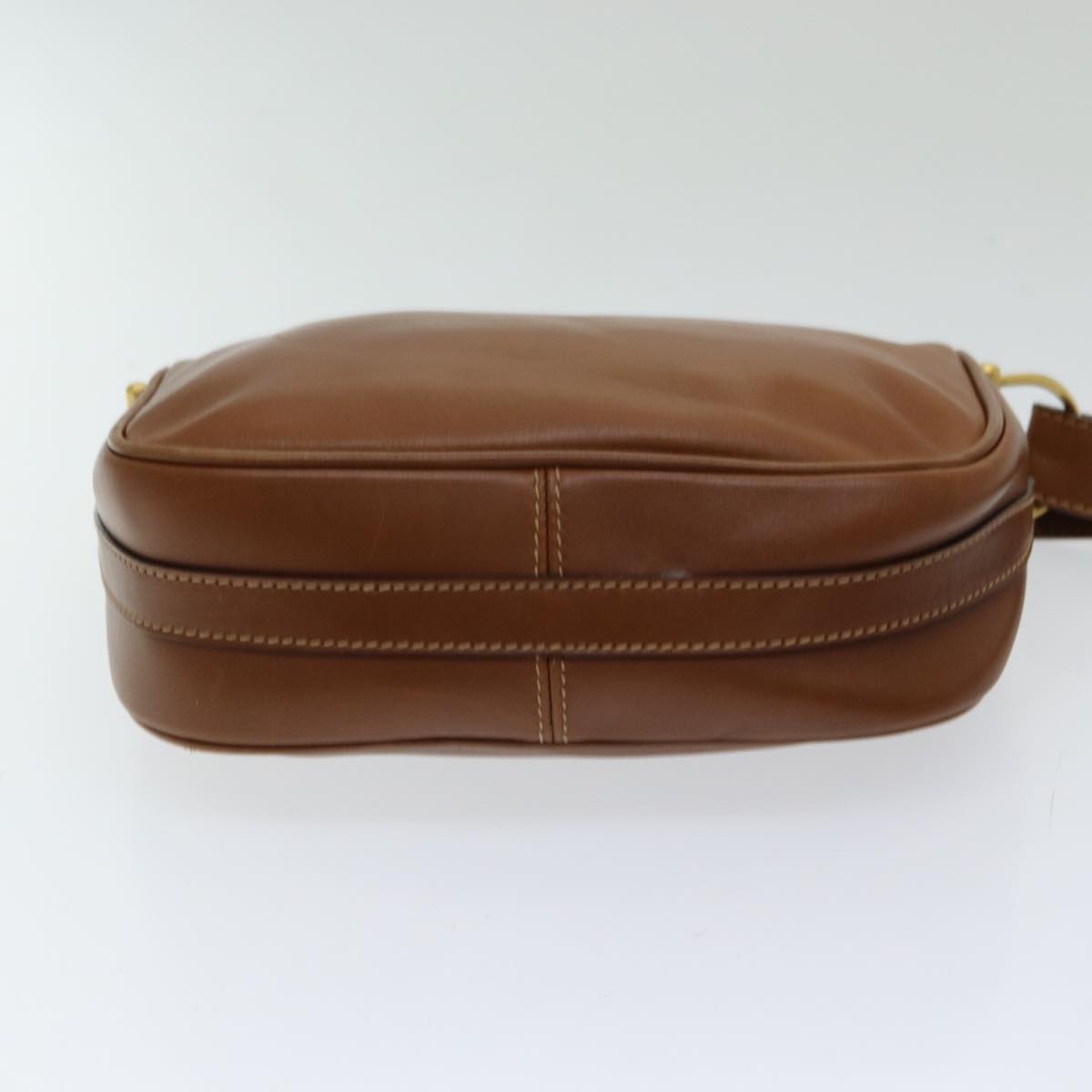 GUCCI Horsebit Shoulder Bag Leather Brown Gold 007 090 0213 bs16624
