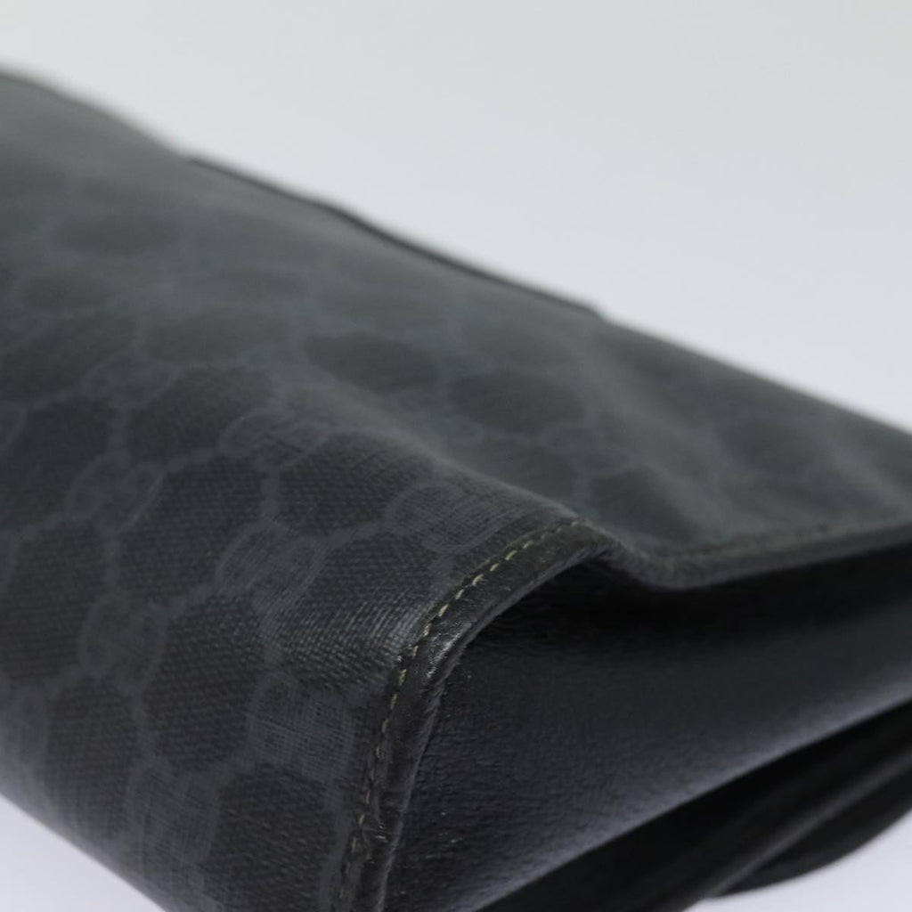 GUCCI GG Supreme Web Sherry Line Clutch Bag Black Gold 156 01 031 bs16653