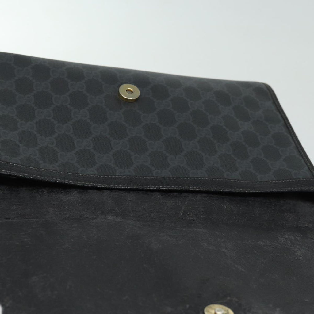 GUCCI GG Supreme Web Sherry Line Clutch Bag Black Gold 156 01 031 bs16653