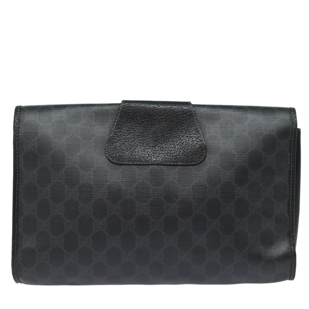 GUCCI GG Supreme Web Sherry Line Clutch Bag Black Gold 156 01 031 bs16653