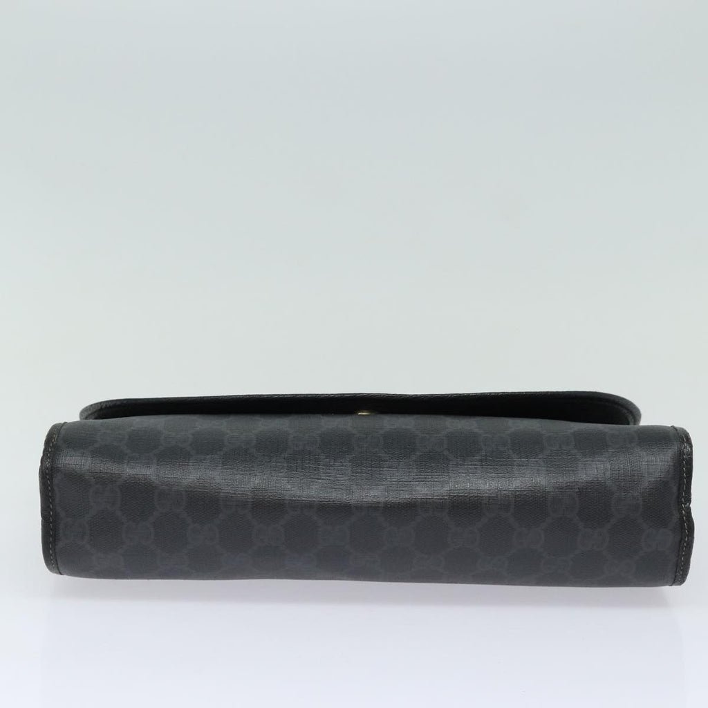 GUCCI GG Supreme Web Sherry Line Clutch Bag Black Gold 156 01 031 bs16653