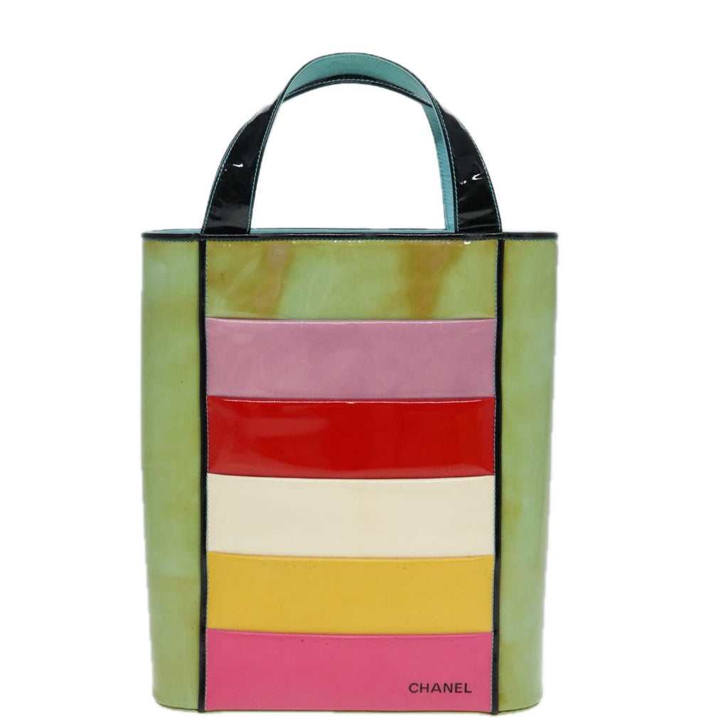 CHANEL Hand Bag Enamel Multicolor Gold CC bs16658