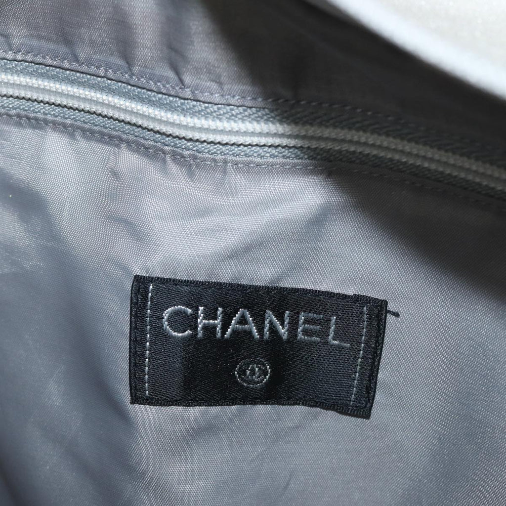 CHANEL Tote Bag Leather 2way White Silver CC bs16701