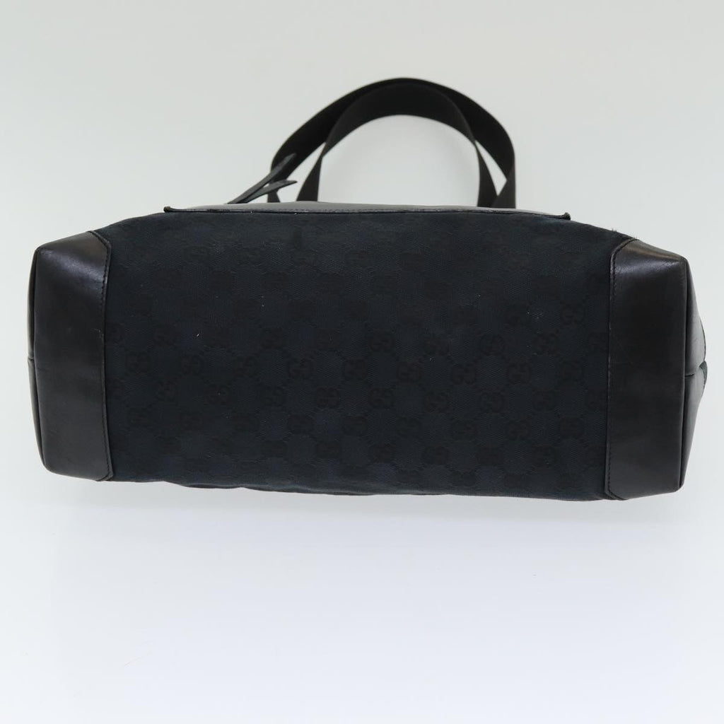 GUCCI GG Canvas Tote Bag Leather Black Silver 019 0426 2404 bs16708