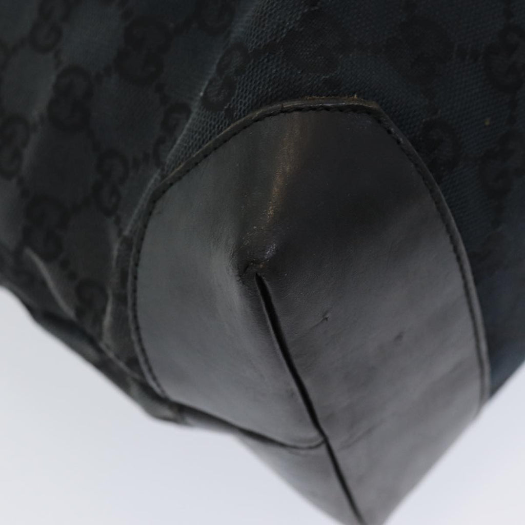 GUCCI GG Canvas Tote Bag Leather Black Silver 019 0426 2404 bs16708