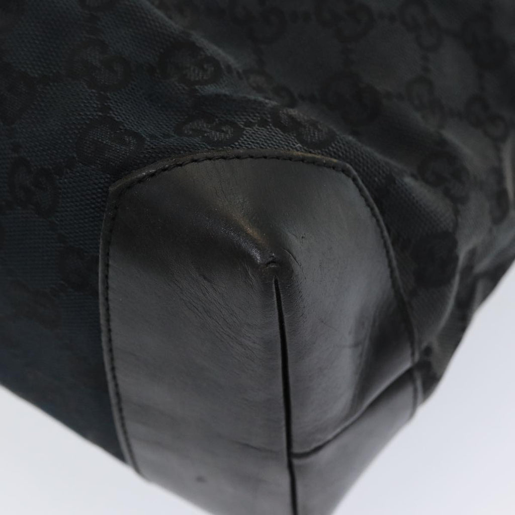 GUCCI GG Canvas Tote Bag Leather Black Silver 019 0426 2404 bs16708