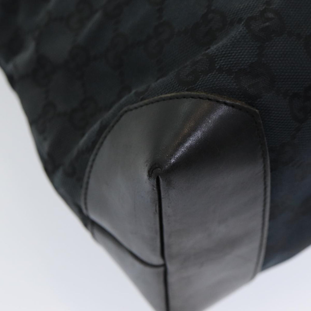 GUCCI GG Canvas Tote Bag Leather Black Silver 019 0426 2404 bs16708