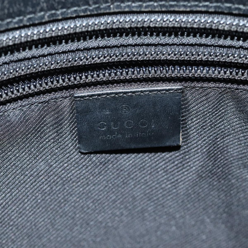 GUCCI GG Canvas Tote Bag Leather Black Silver 019 0426 2404 bs16708
