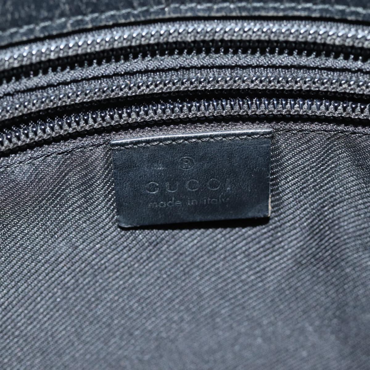 GUCCI GG Canvas Tote Bag Leather Black Silver 019 0426 2404 bs16708