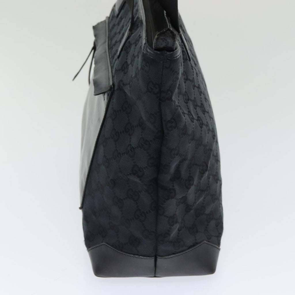 GUCCI GG Canvas Tote Bag Leather Black Silver 019 0426 2404 bs16708