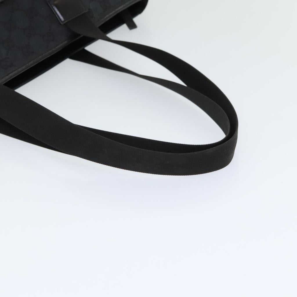 GUCCI GG Canvas Tote Bag Leather Black Silver 019 0426 2404 bs16708