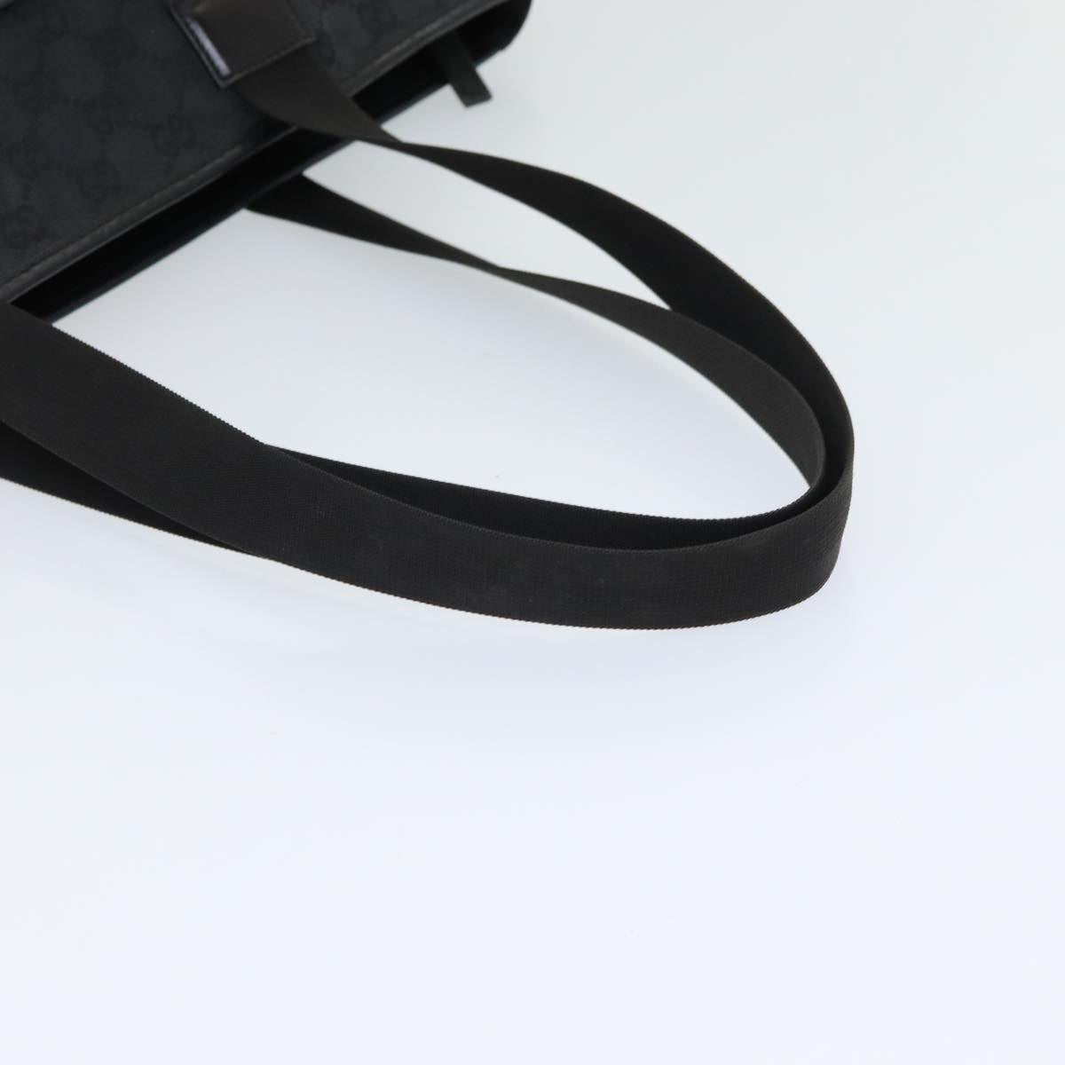 GUCCI GG Canvas Tote Bag Leather Black Silver 019 0426 2404 bs16708
