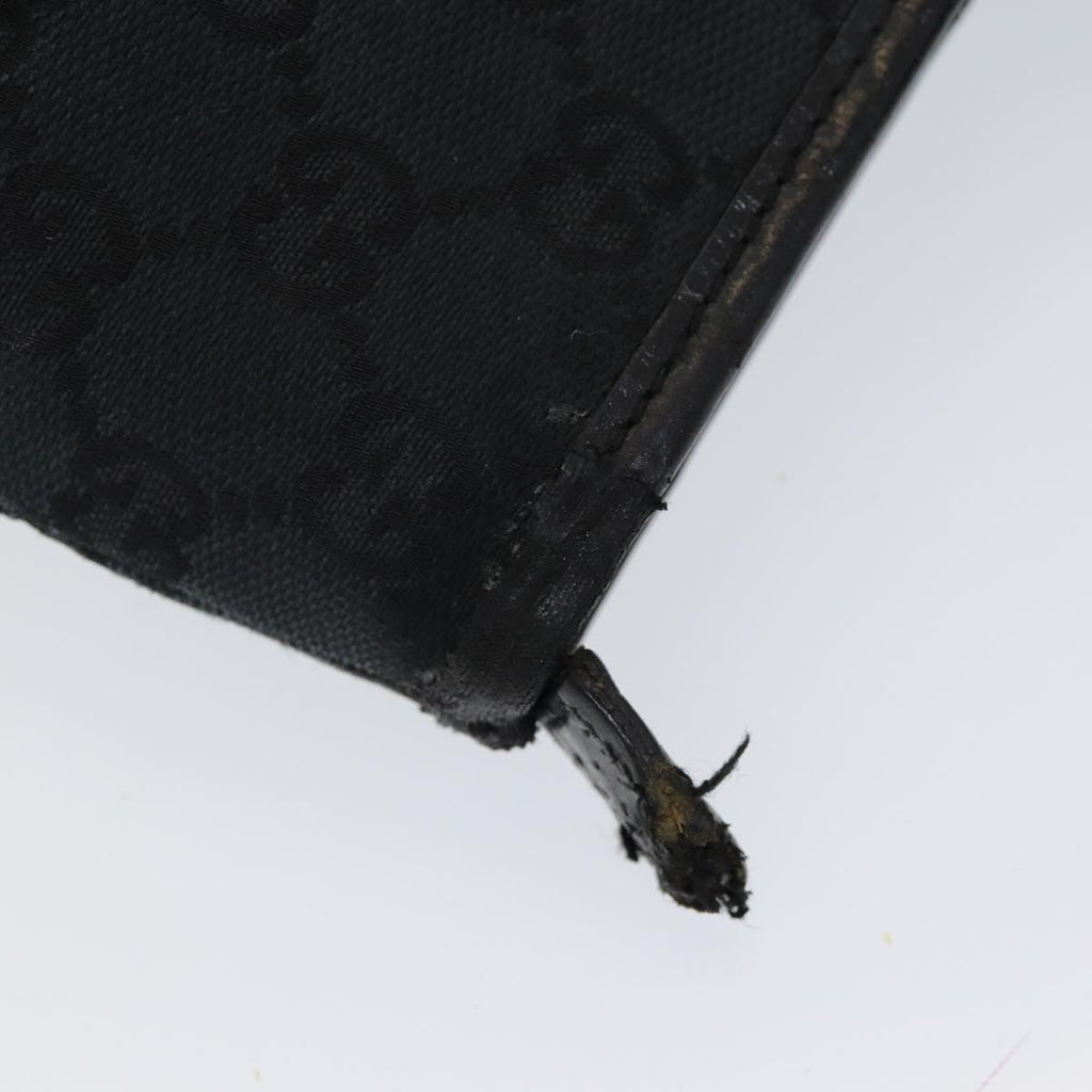 GUCCI GG Canvas Tote Bag Leather Black Silver 019 0426 2404 bs16708