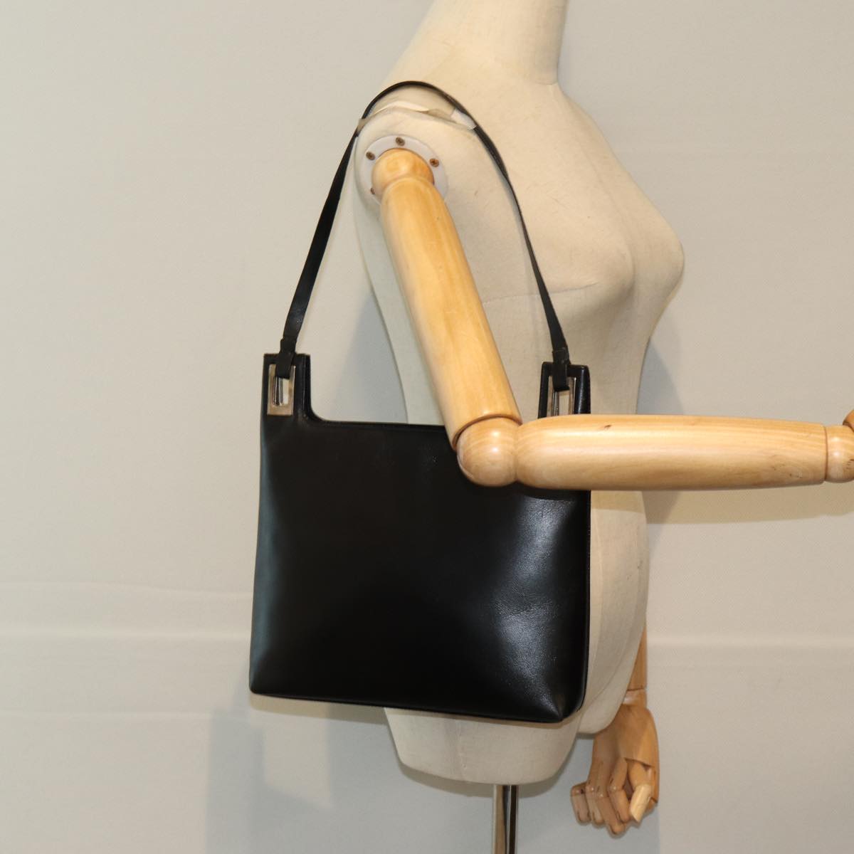 GUCCI Shoulder Bag Leather Black bs16709