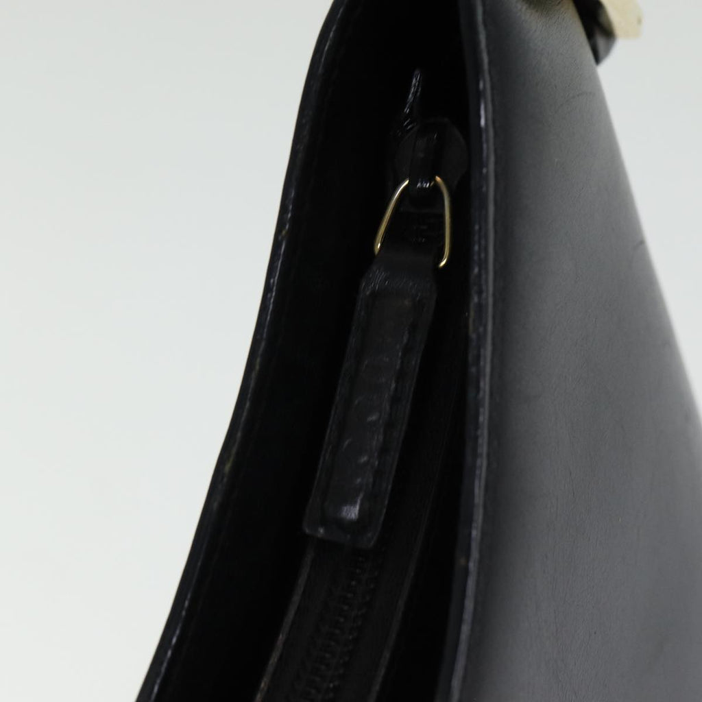 GUCCI Bamboo Hand Bag Leather Black bs16714