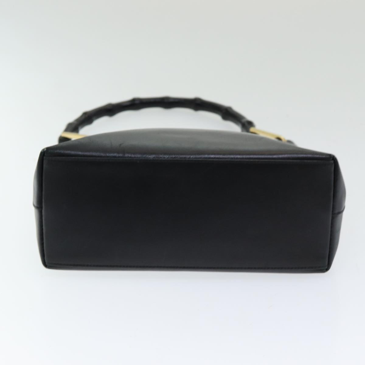 GUCCI Bamboo Hand Bag Leather Black bs16714
