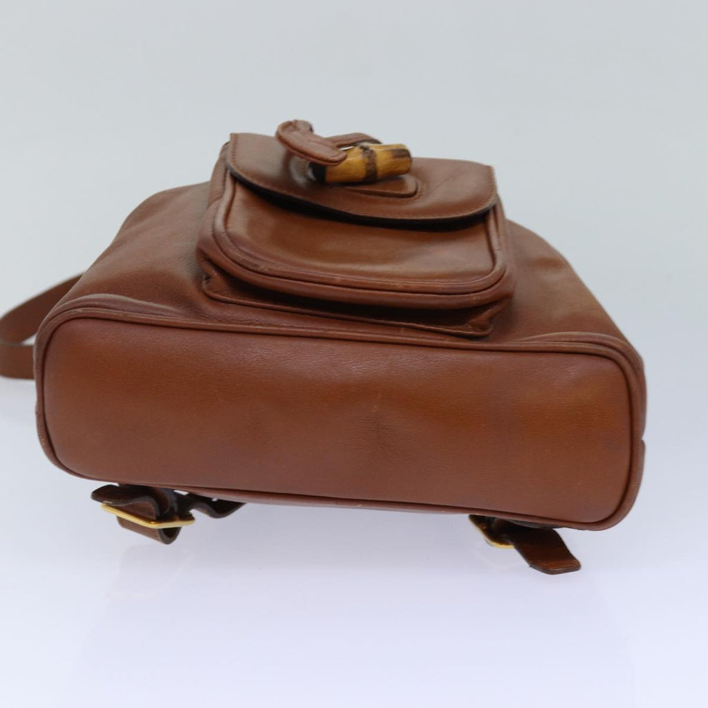GUCCI Bamboo Backpack Leather Brown bs16715