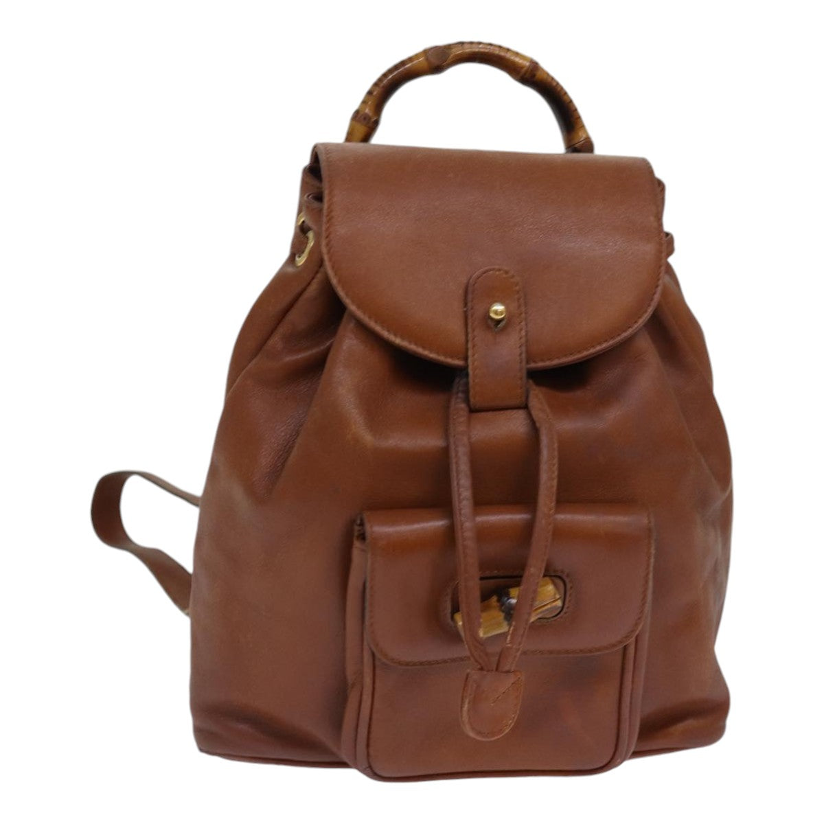 GUCCI Bamboo Backpack Leather Brown bs16715