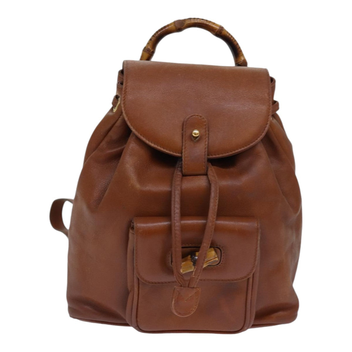 GUCCI Bamboo Backpack Leather Brown bs16715