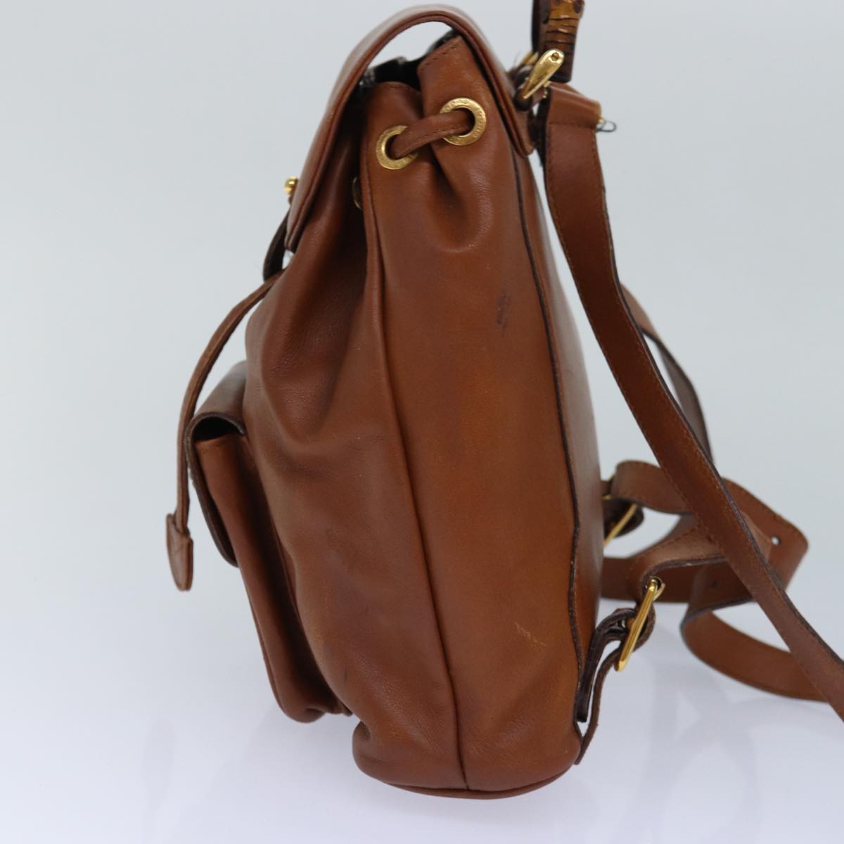 GUCCI Bamboo Backpack Leather Brown bs16715