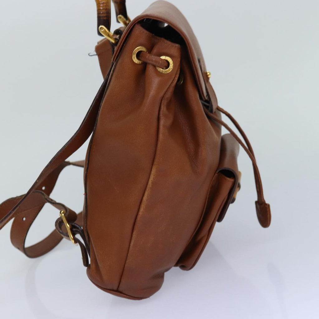 GUCCI Bamboo Backpack Leather Brown bs16715