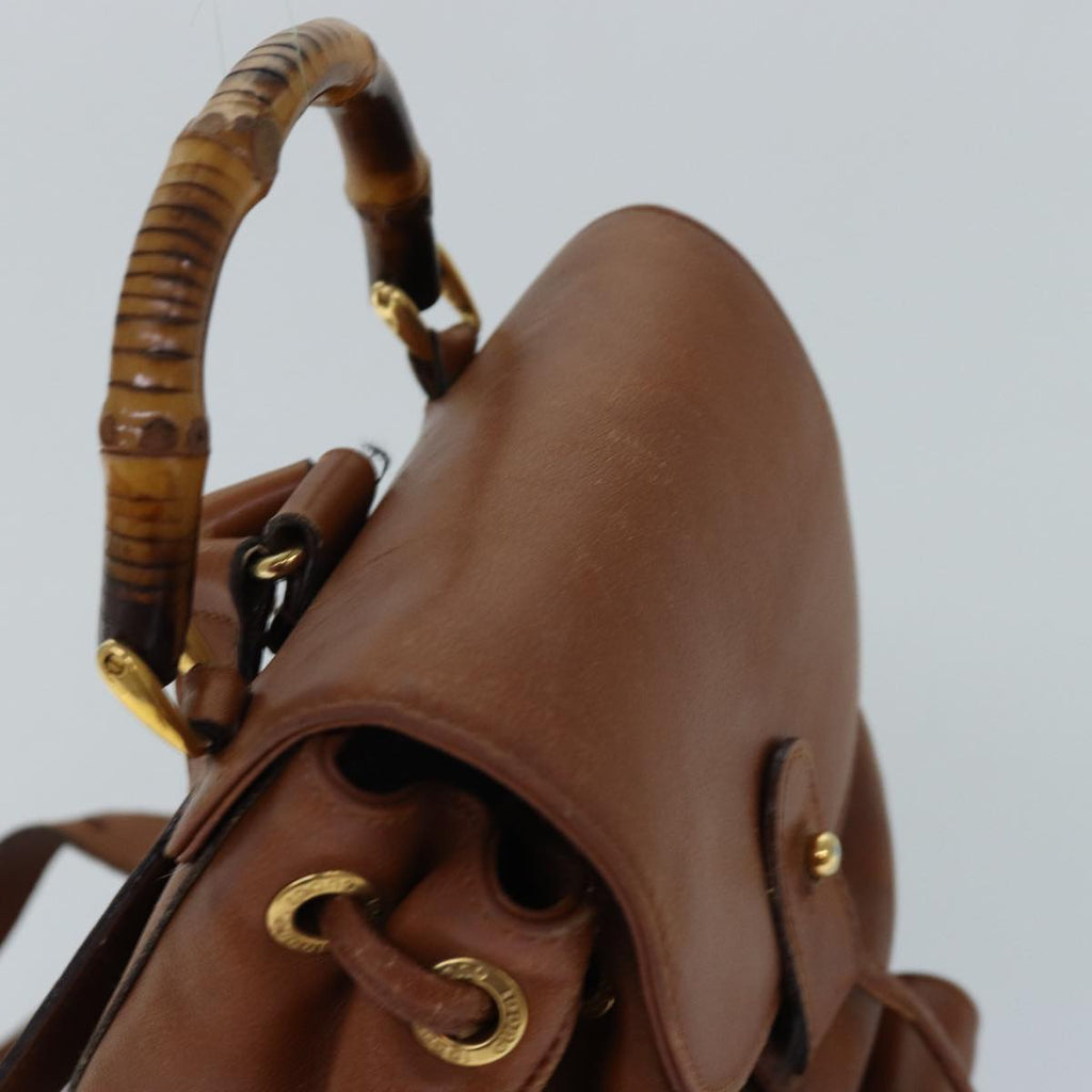 GUCCI Bamboo Backpack Leather Brown bs16715