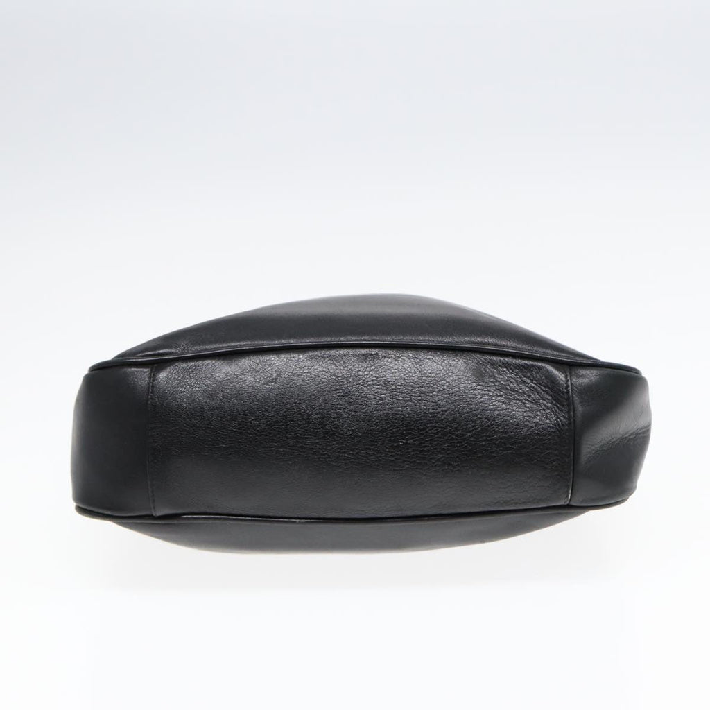 GUCCI Bamboo Hand Bag Leather Black Gold 001 1638 2615 bs16716