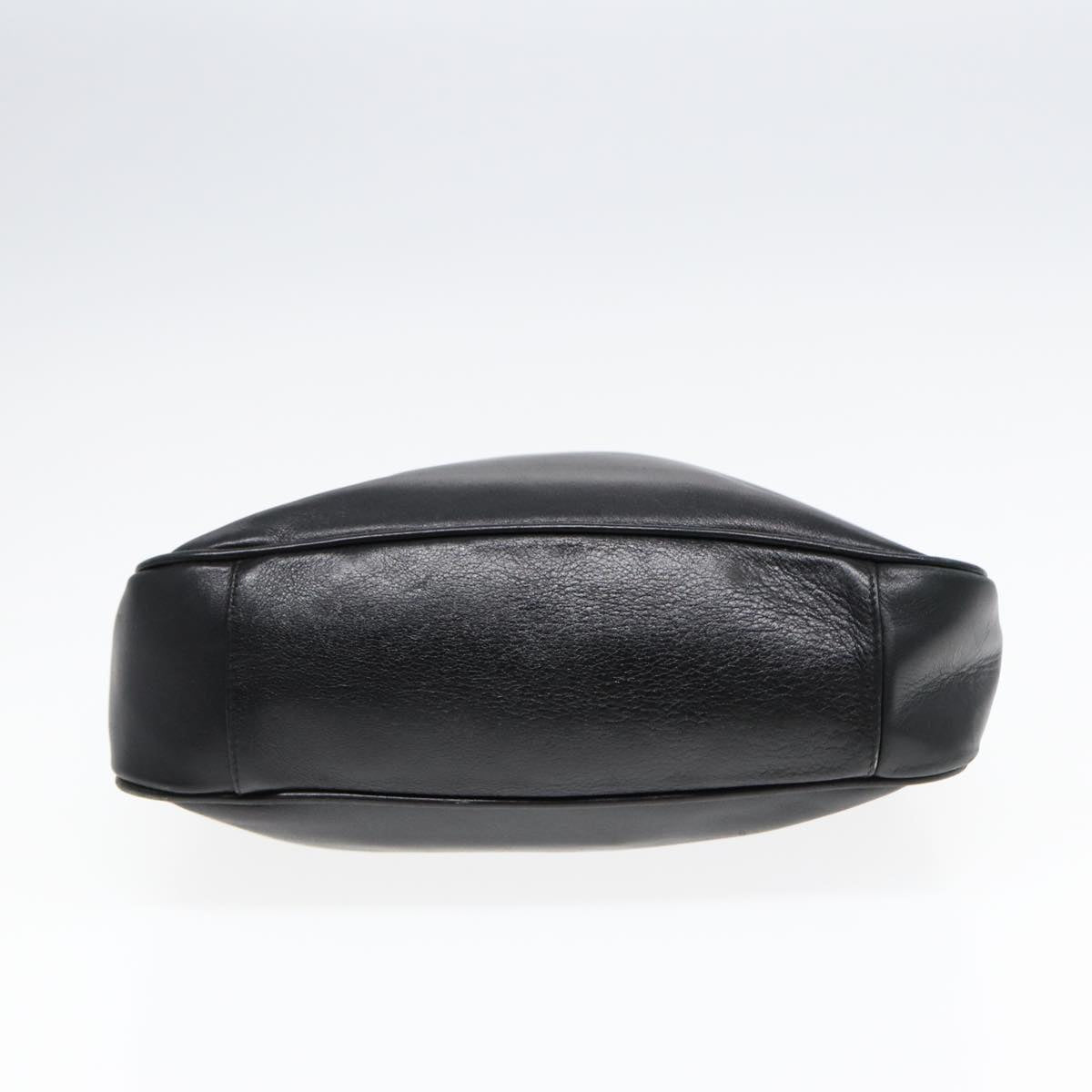 GUCCI Bamboo Hand Bag Leather Black Gold 001 1638 2615 bs16716