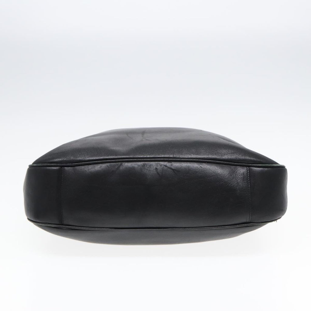 GUCCI Bamboo Hand Bag Leather 2way Black Gold 001 1577 bs16717