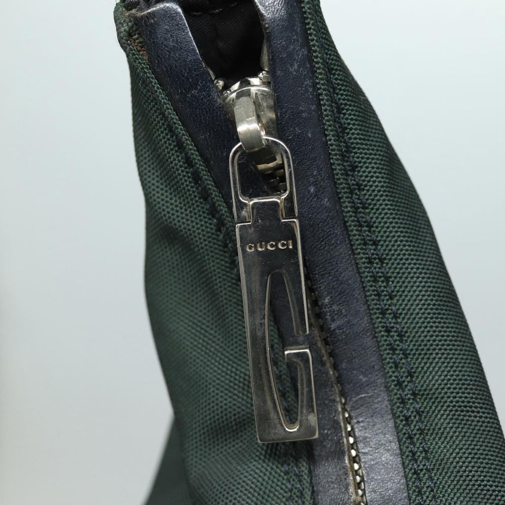GUCCI Shoulder Bag Nylon Khaki Silver 001 1955 bs16720