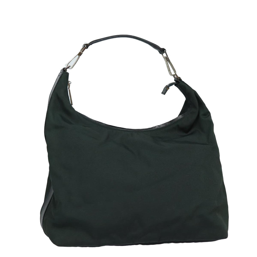 GUCCI Shoulder Bag Nylon Khaki Silver 001 1955 bs16720